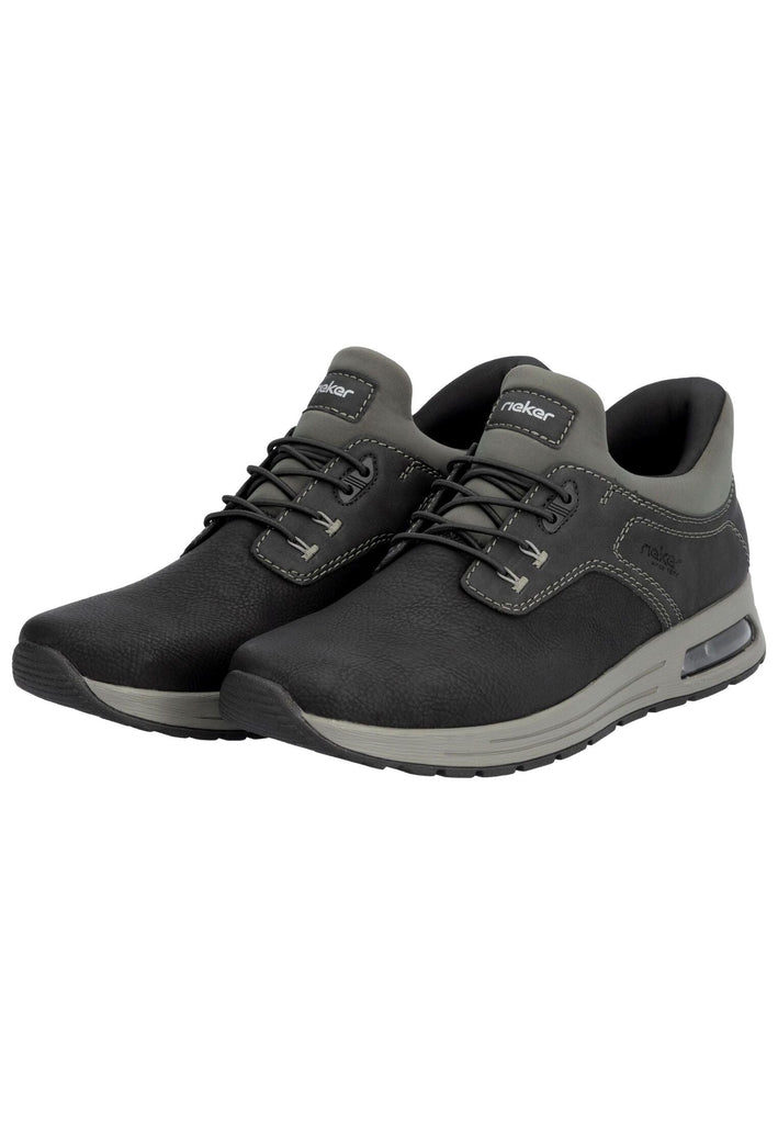 Rieker Sneaker Lederimitat Schwarz/Grau