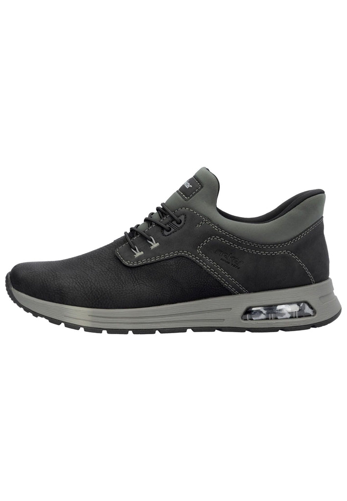 Rieker Sneaker Lederimitat Schwarz/Grau