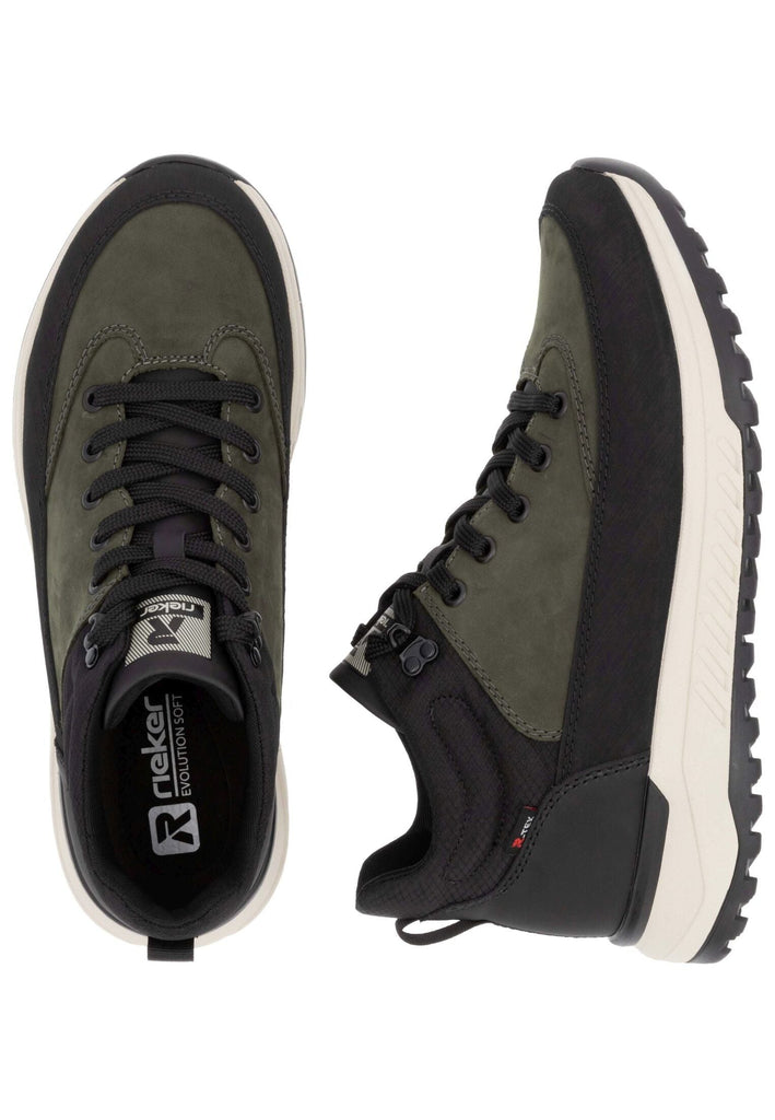 Rieker Sneaker Lederimitat Schwarz/Grün