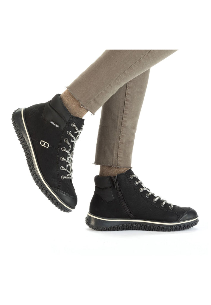 Rieker Sneaker Lederimitat Schwarz/Schwarz