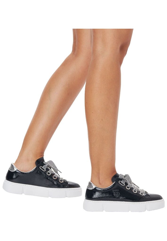 Rieker Sneaker Lederimitat Schwarz/Silber