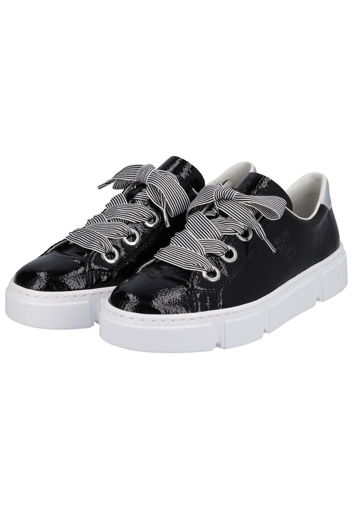 Rieker Sneaker Lederimitat Schwarz/Silber