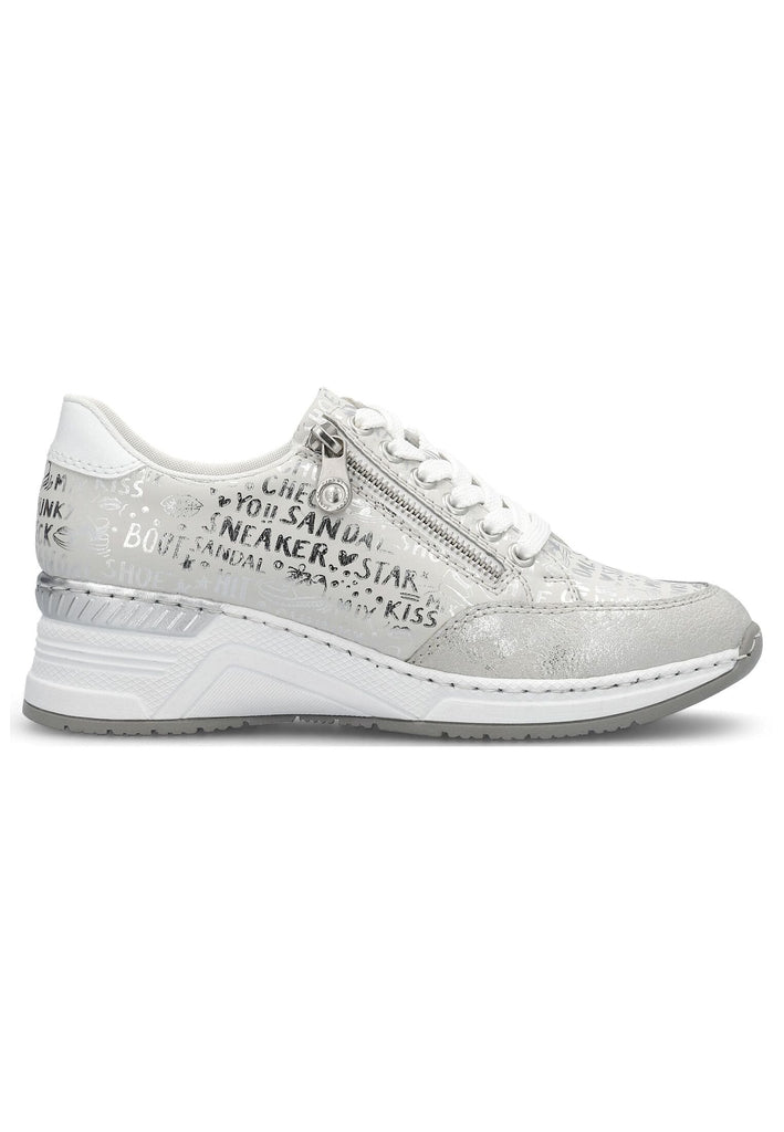 Rieker Sneaker Lederimitat Silber/Weiß