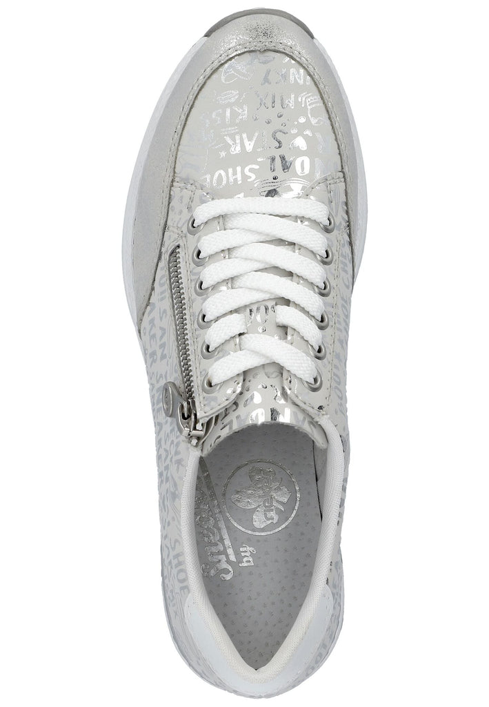 Rieker Sneaker Lederimitat Silber/Weiß