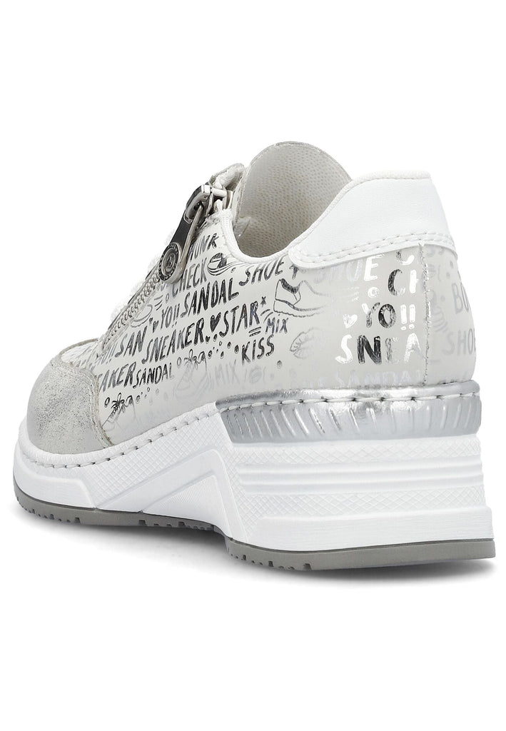 Rieker Sneaker Lederimitat Silber/Weiß