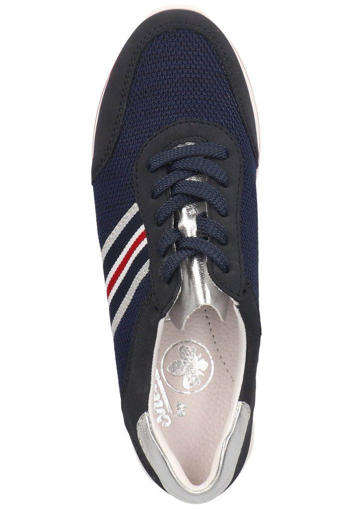 Rieker Sneaker Lederimitat/Textil Blau/Silber