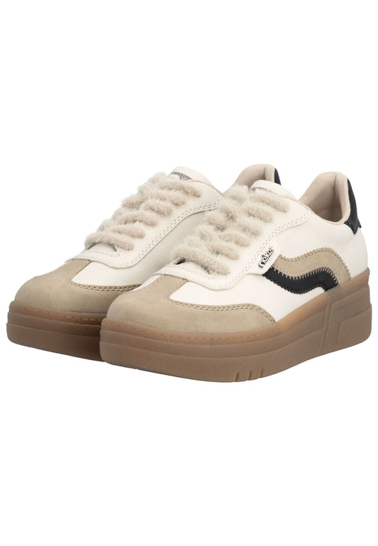 Rieker Sneaker Lederimitat Weiß/Beige