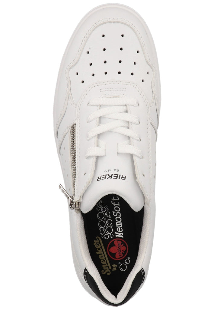 Rieker Sneaker Lederimitat Weiß/Schwarz