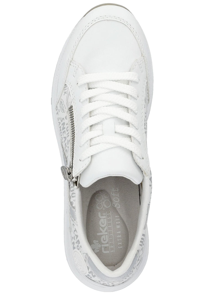 Rieker Sneaker Lederimitat Weiß/Silber