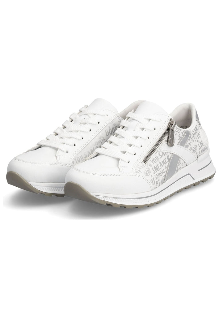 Rieker Sneaker Lederimitat Weiß/Silber