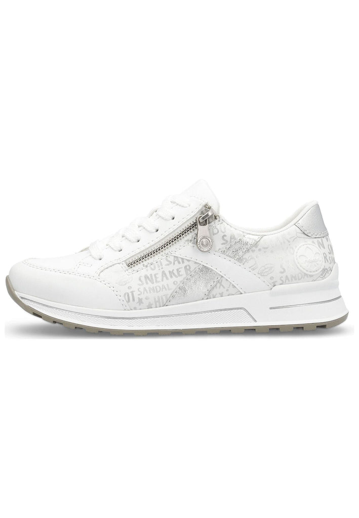 Rieker Sneaker Lederimitat Weiß/Silber