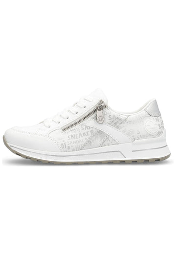 Rieker Sneaker Lederimitat Weiß/Silber