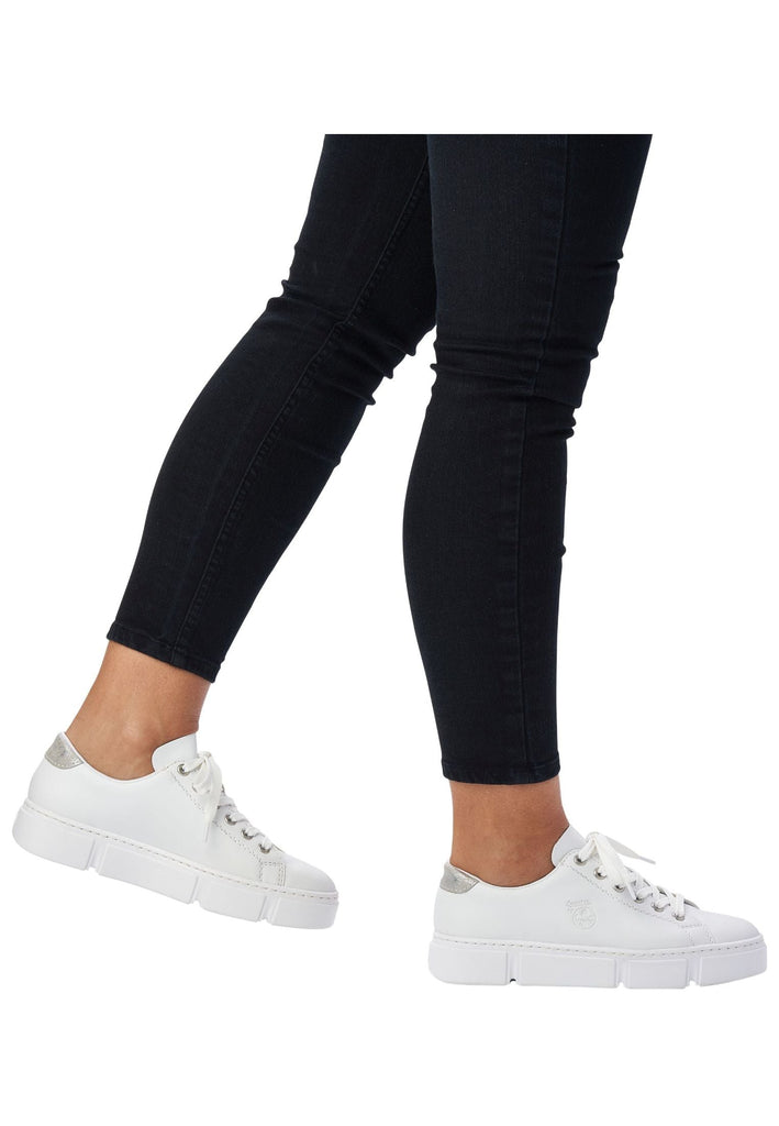 Rieker Sneaker Lederimitat Weiß/Silber