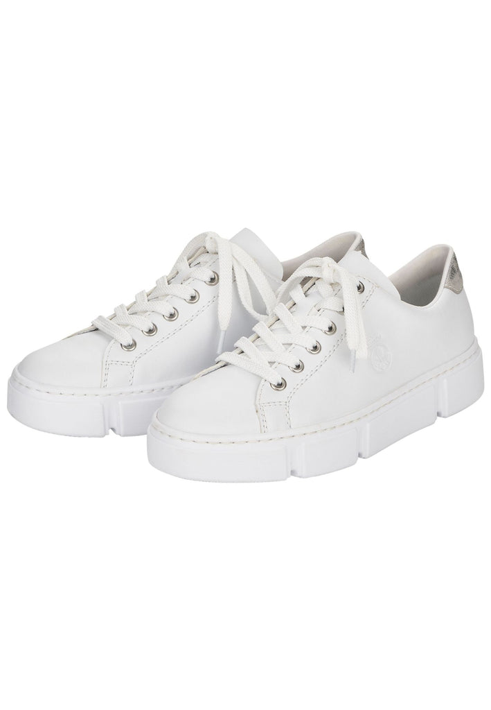 Rieker Sneaker Lederimitat Weiß/Silber