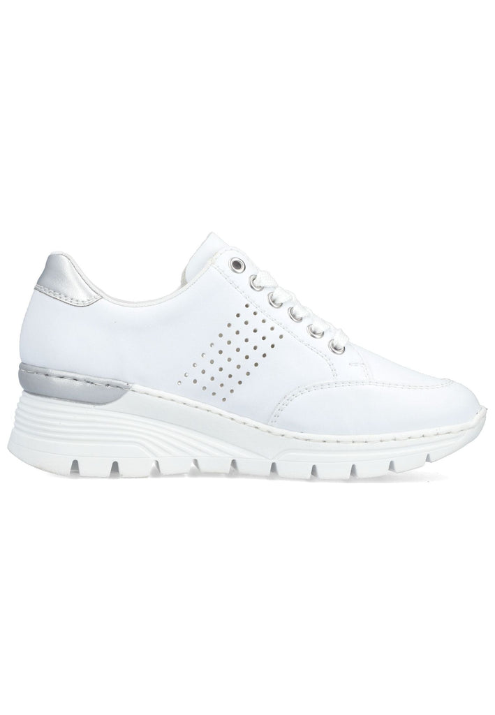 Rieker Sneaker Lederimitat Weiß/Silber