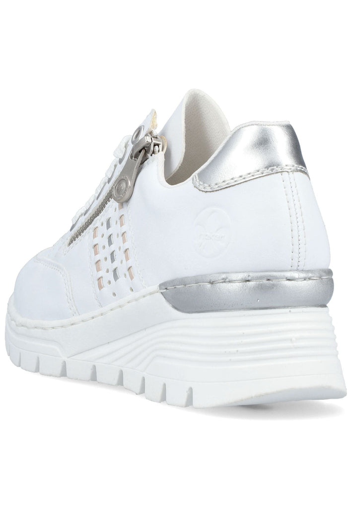 Rieker Sneaker Lederimitat Weiß/Silber