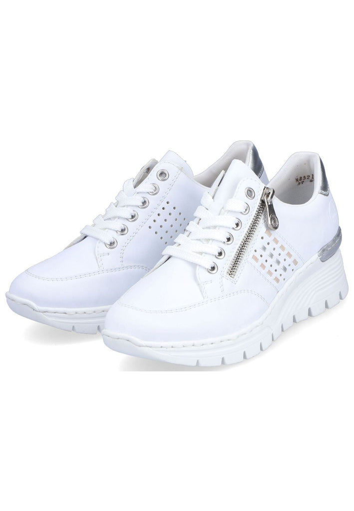 Rieker Sneaker Lederimitat Weiß/Silber