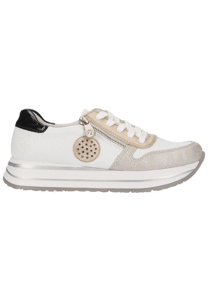 Rieker Sneaker Lederimitat Weiß/Silber