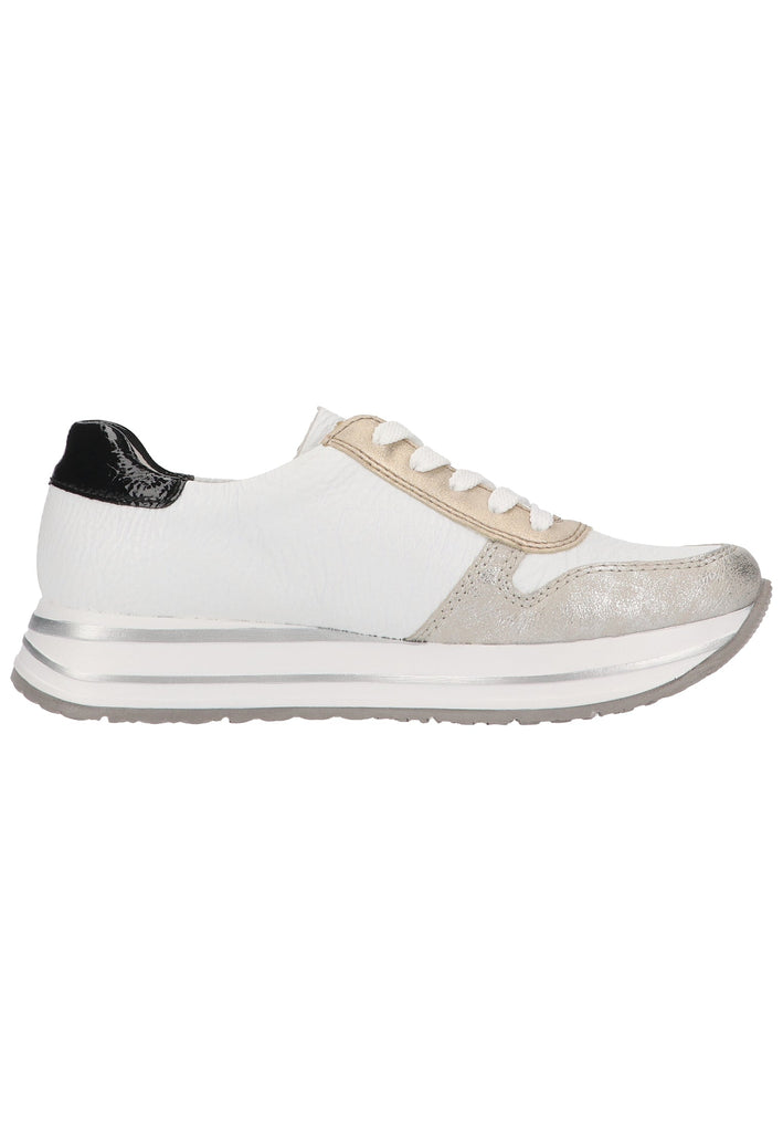 Rieker Sneaker Lederimitat Weiß/Silber