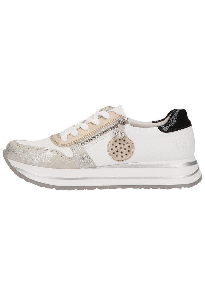 Rieker Sneaker Lederimitat Weiß/Silber