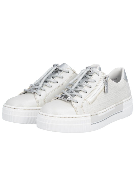 Rieker Sneaker Lederimitat Weiß/Silber