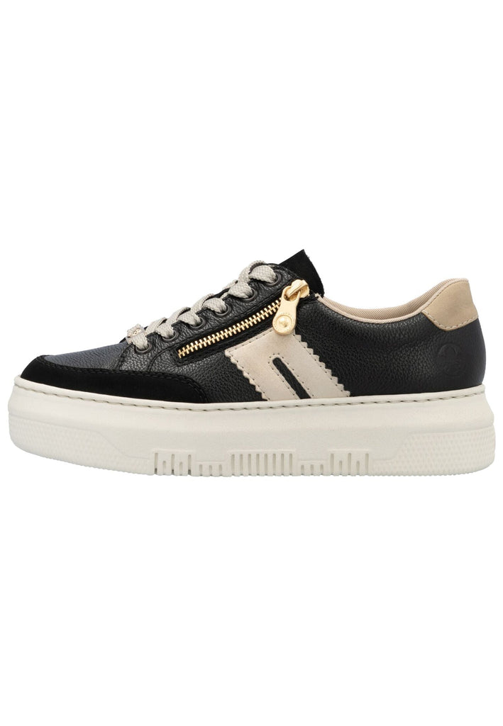 Sneaker Rieker Sneaker Glattleder Schwarz/Beige