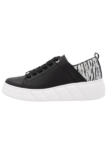 Sneaker Rieker Sneaker Glattleder Schwarz/Weiß
