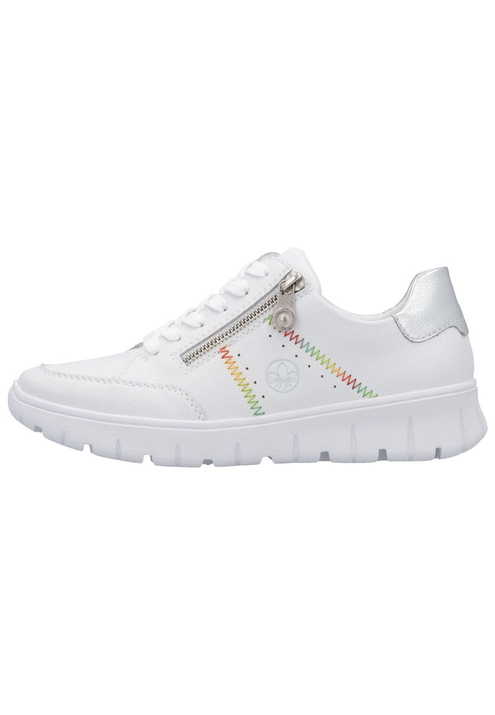 Sneaker Rieker Sneaker Glattleder Weiß/Silber