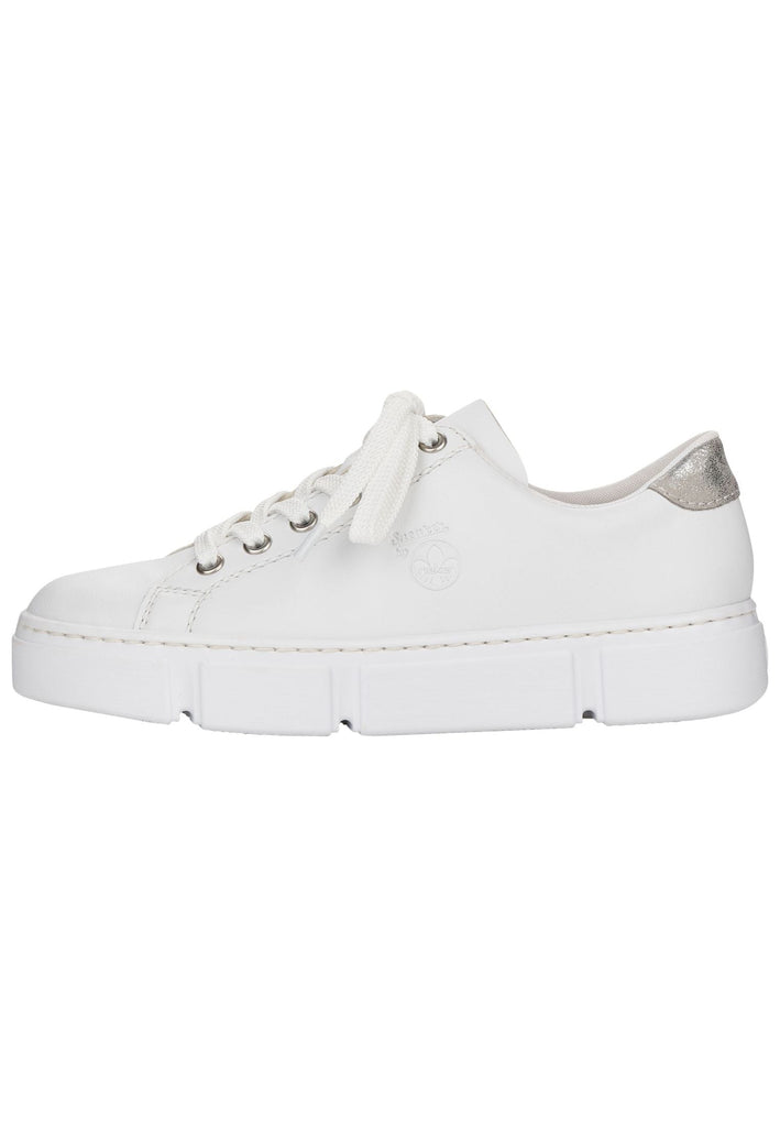 Sneaker Rieker Sneaker Lederimitat Weiß/Silber