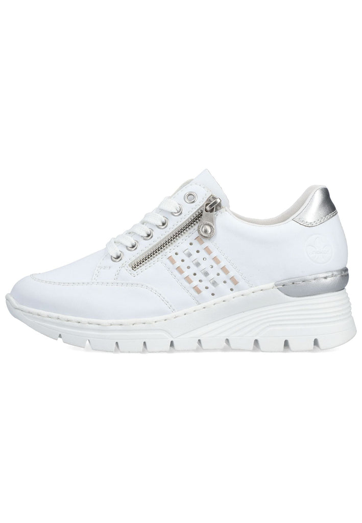 Sneaker Rieker Sneaker Lederimitat Weiß/Silber