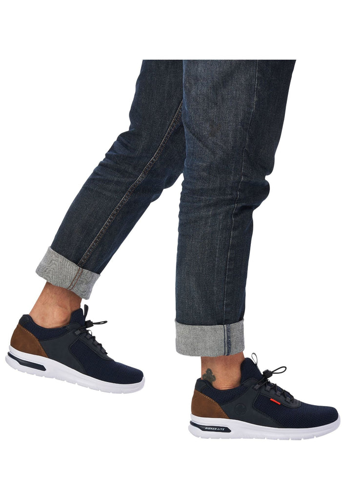 Rieker Sneaker Synthetik/Textil Blau/Braun