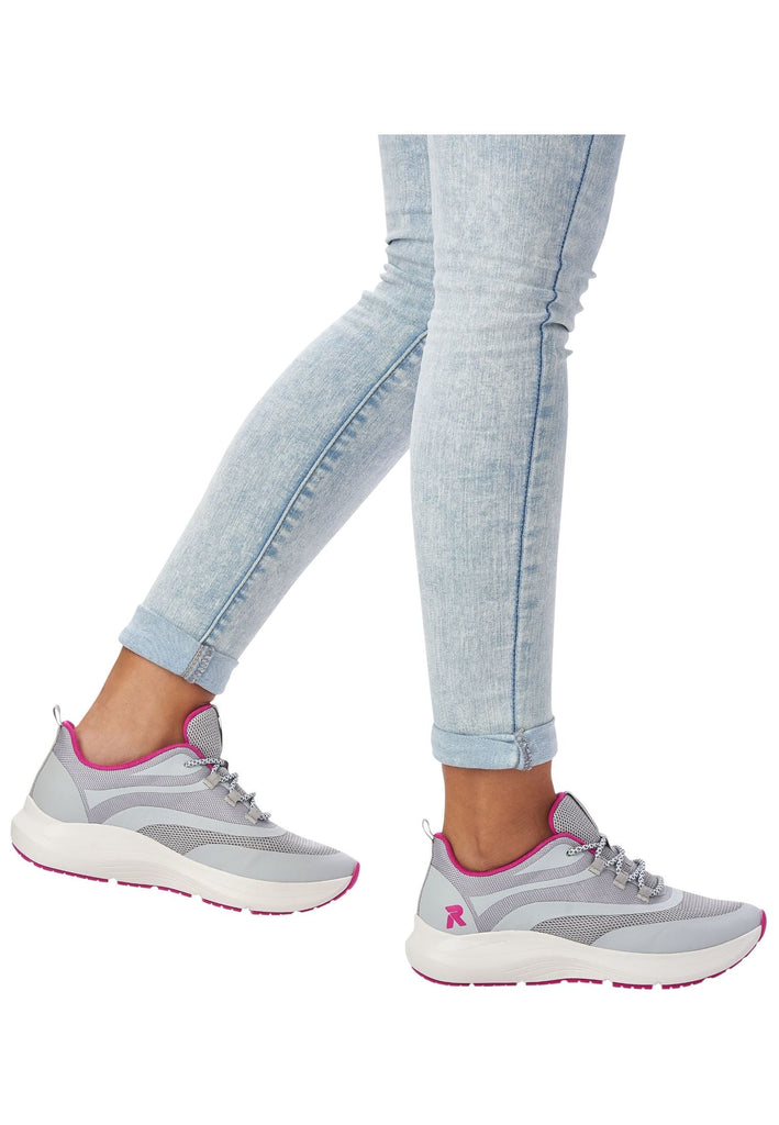 Rieker Sneaker Textil Grau/Rosa