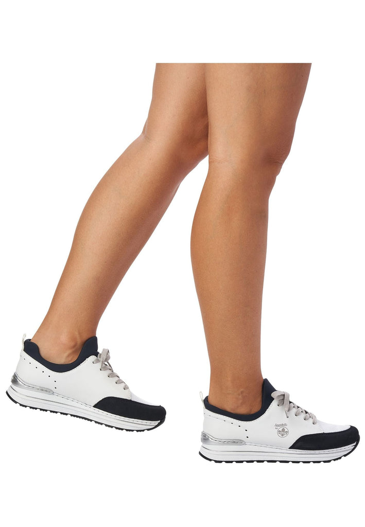 Rieker Sneaker Textil Weiß/Blau