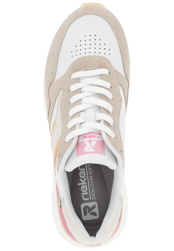 Rieker Sneaker Veloursleder/Synthetik Beige/Pink