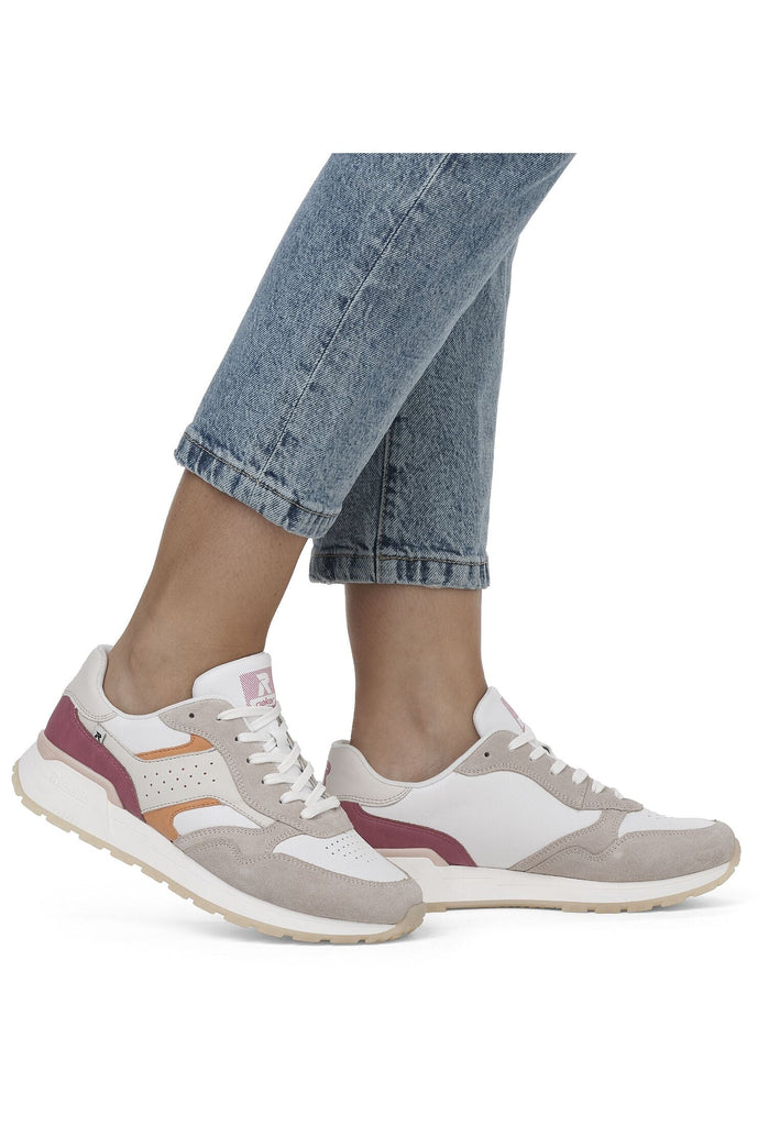 Rieker Sneaker Veloursleder/Synthetik Beige/Pink