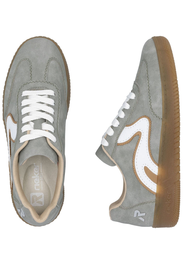 Rieker Sneaker Veloursleder/Textil Grau/Weiß