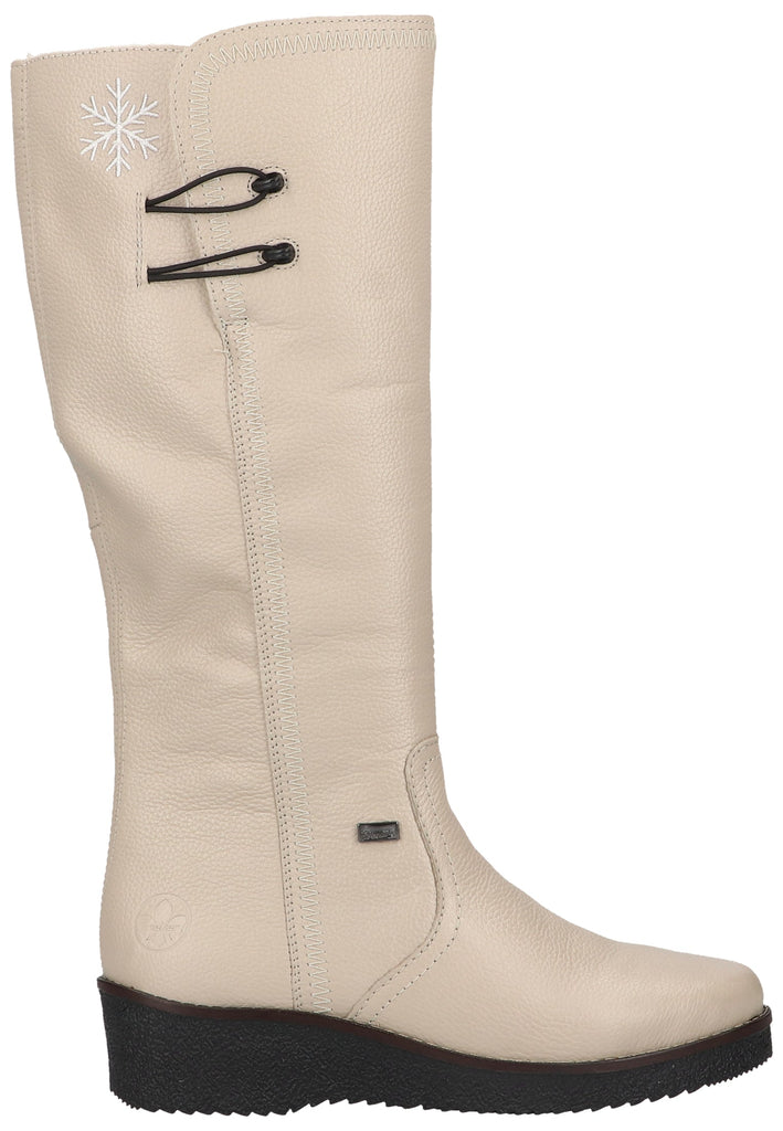 Rieker Stiefel Leder Creme Warmfutter