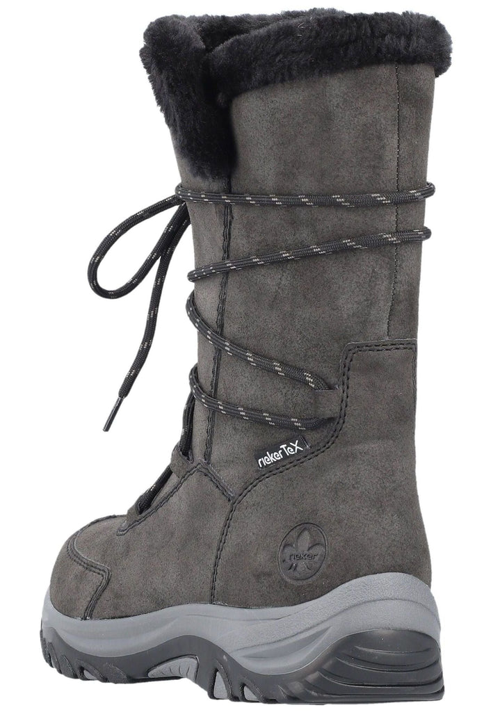 Rieker Stiefel Lederimitat Anthrazit Warmfutter