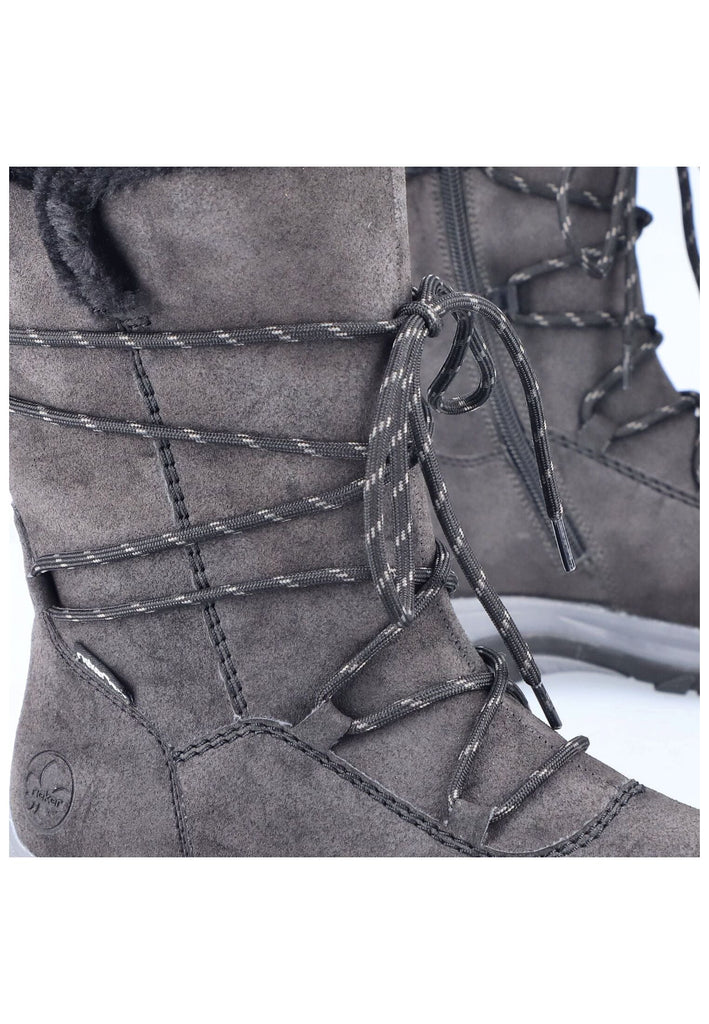 Rieker Stiefel Lederimitat Anthrazit Warmfutter
