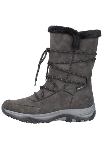 Rieker Stiefel Lederimitat Anthrazit Warmfutter
