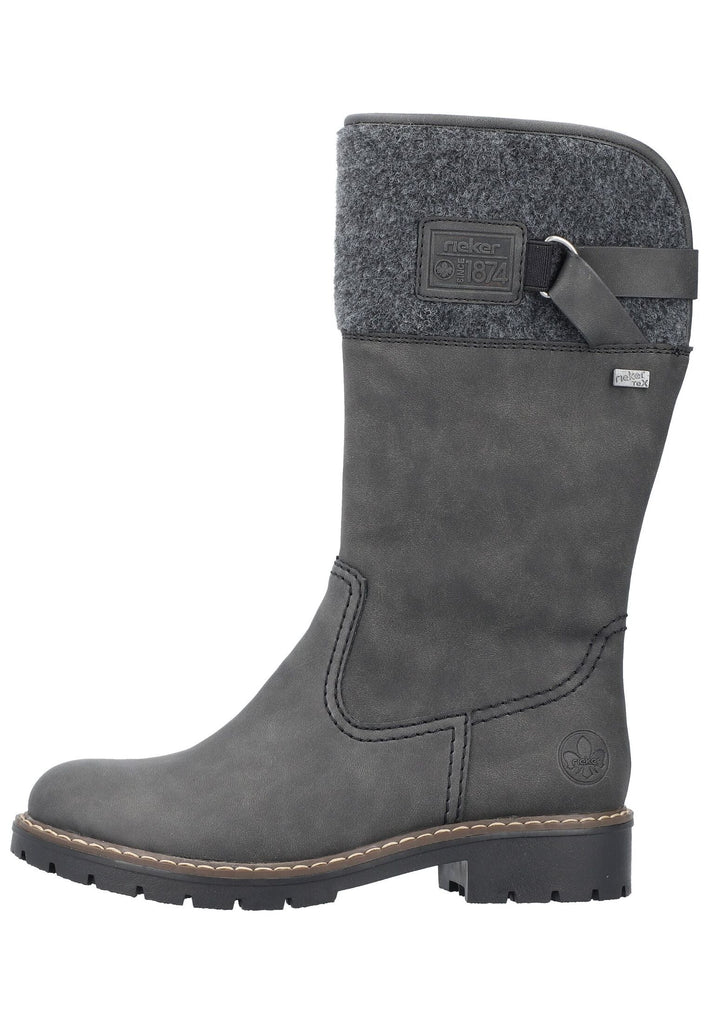 Rieker Stiefel Lederimitat Anthrazit Warmfutter