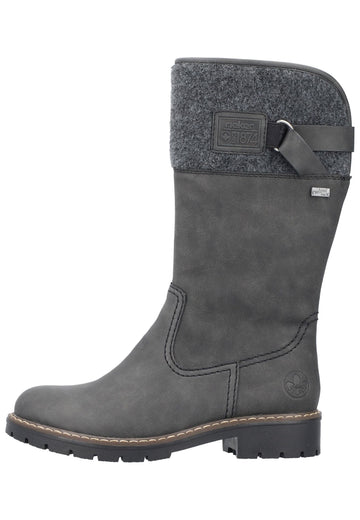 Rieker Stiefel Lederimitat Anthrazit Warmfutter