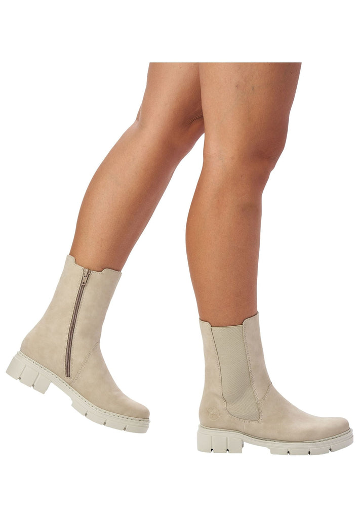 Rieker Stiefel Lederimitat Beige