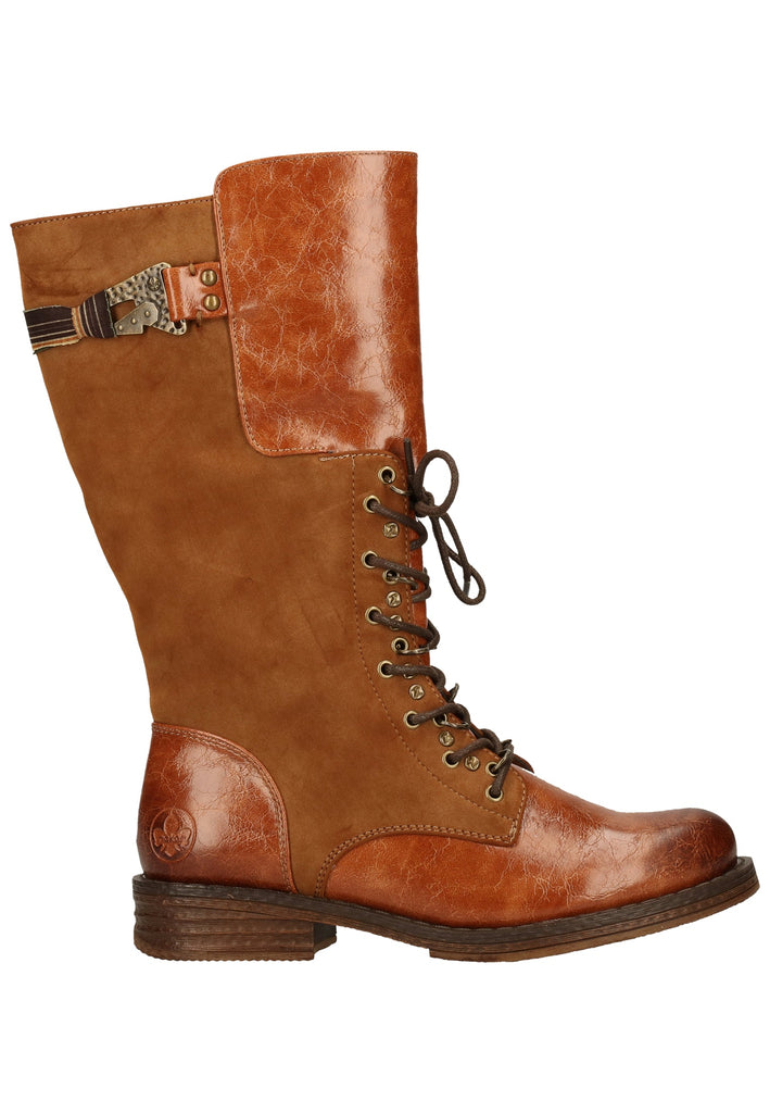 Rieker Stiefel Lederimitat Cognac Warmfutter
