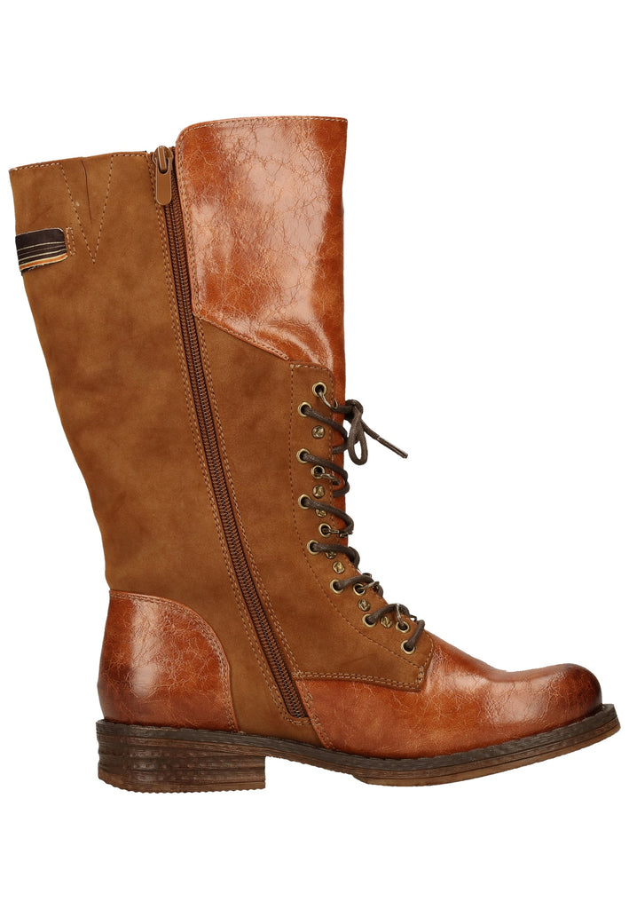 Rieker Stiefel Lederimitat Cognac Warmfutter