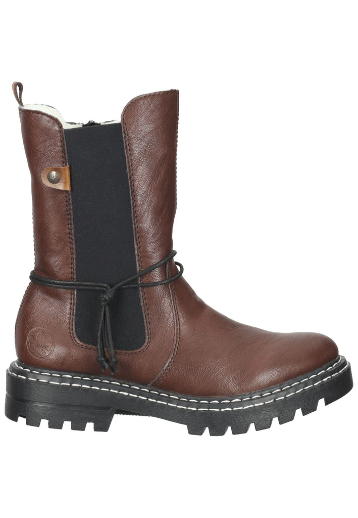Rieker Stiefel Lederimitat Dunkelbraun Warmfutter