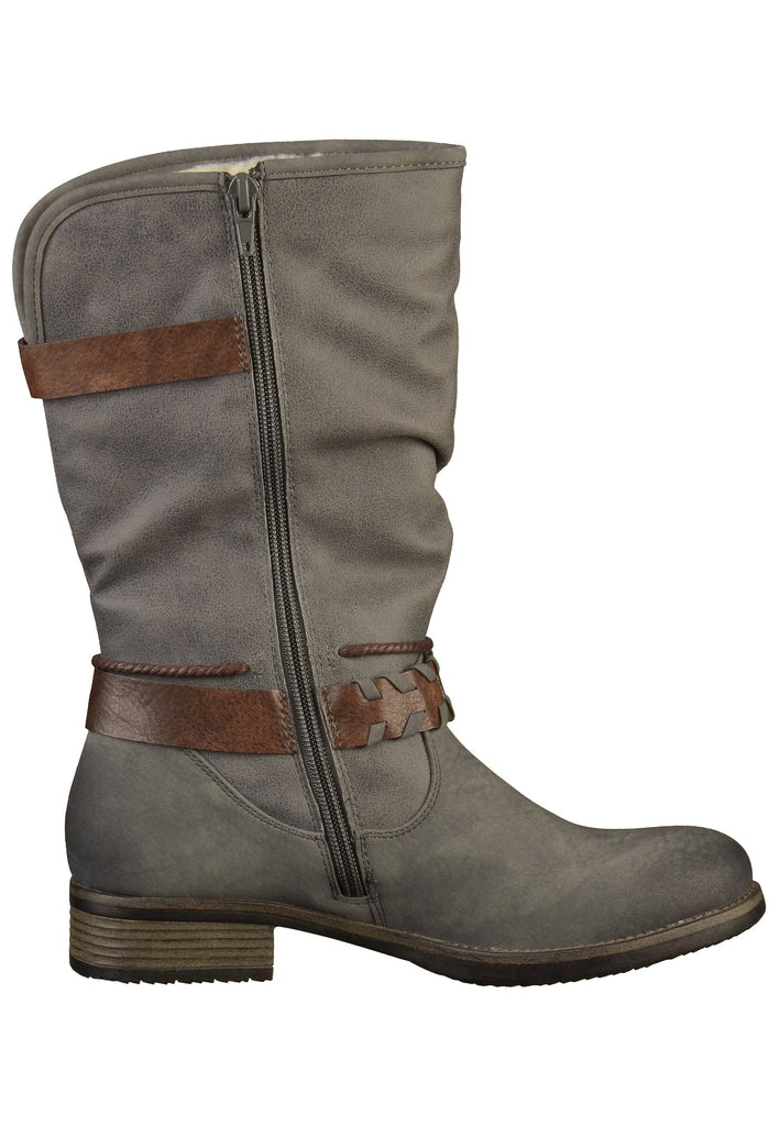 Rieker Stiefel Lederimitat Grau