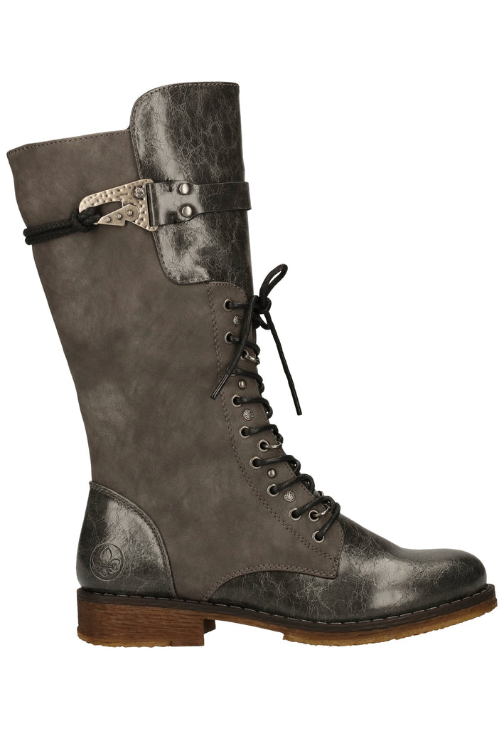 Rieker Stiefel Lederimitat Grau Warmfutter