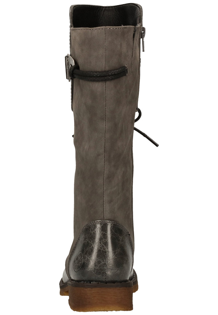 Rieker Stiefel Lederimitat Grau Warmfutter