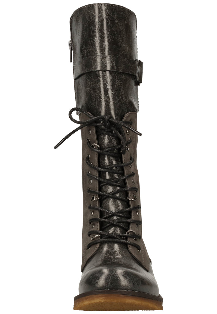 Rieker Stiefel Lederimitat Grau Warmfutter